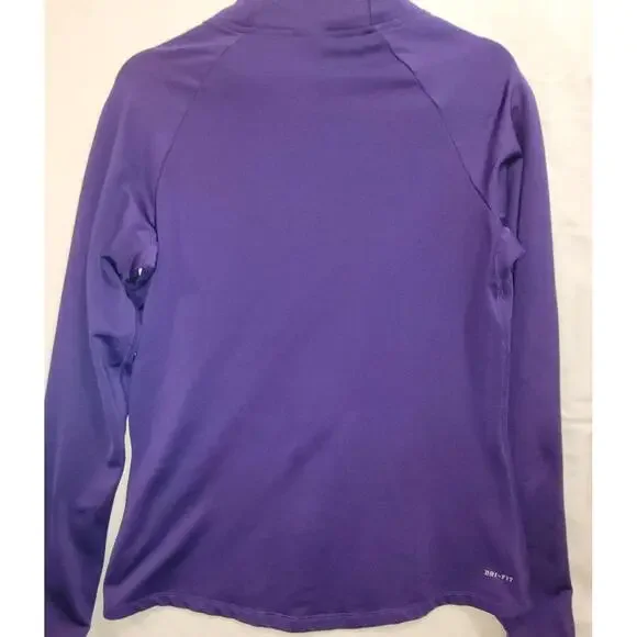 Nike Pro DriFit Pullover Purple Running L-Sleeve‎ Athletic Zip Mock Neck Men XL - Picture 9 of 13